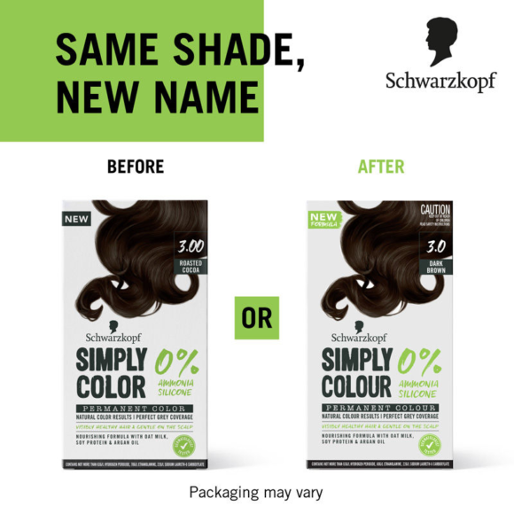 Schwarzkopf Simply Hair Color - 3.00 Dark Brown - Image 2