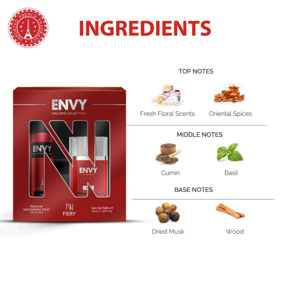 ENVY Gift Pack Fiery Deo & Perfume -170ml - Image 3