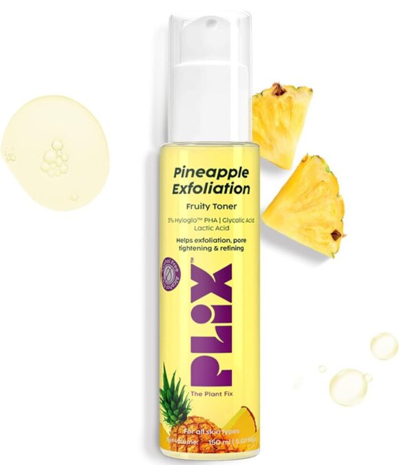 PLIX - THE PLANT FIX Pineapple PHA 3% Alcohol Free Face Toner | Pore Tightening & Mild Exfoliation for Oily, Acne Prone, Sensitive & Normal Skin | Hydrating Face Toner for Glowing Skin