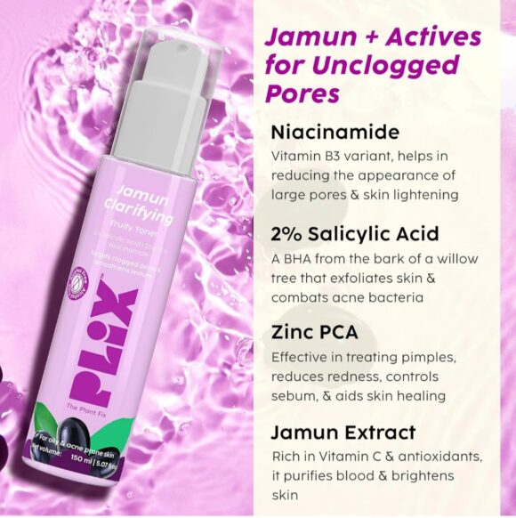 PLIX - THE PLANT FIX Jamun Clarifying Fruity Toner|With Niacinamide & Jamun Extract - Image 3