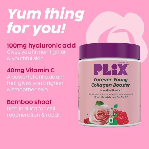 Plix Plant-Based Collagen Builder, Advanced Anti-Ageing Formula - Rose (Pack of1 ) - Image 6