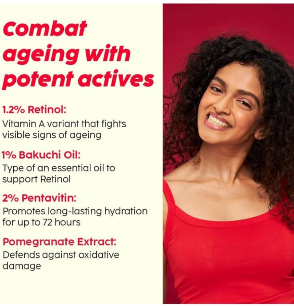 PLIX - THE PLANT FIX Pomegranate 1.20% Retinol & 1% Bakuchi Oil Anti Ageing Night Cream - Image 3