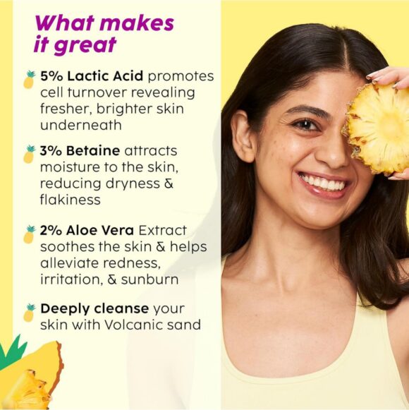PLIX - THE PLANT FIX Pineapple 5% Lactic Acid Exfoliating Body Wash For All Skin Types, Paraben-Free Shower Gel, For Dry, Rough & Strawberry Skin, 236 Ml - Image 3