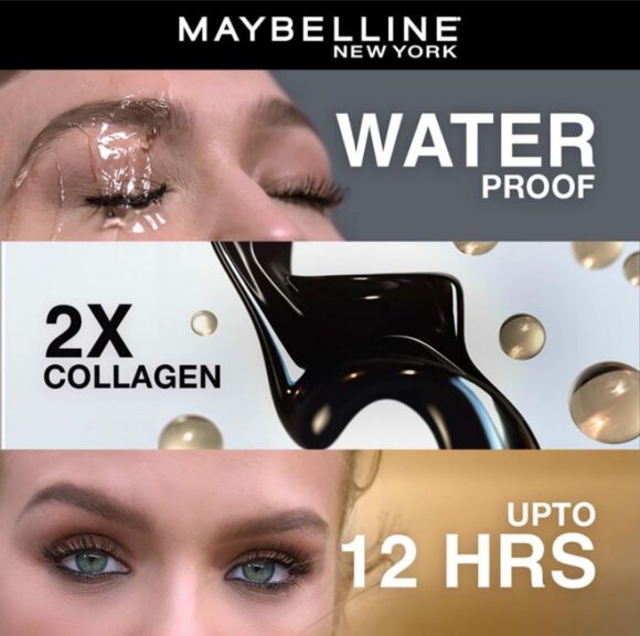 Maybelline New York Mascara, Volumizing & Lengthening, Waterproof, Black, Volume Express Colossal, 10ml - Image 3